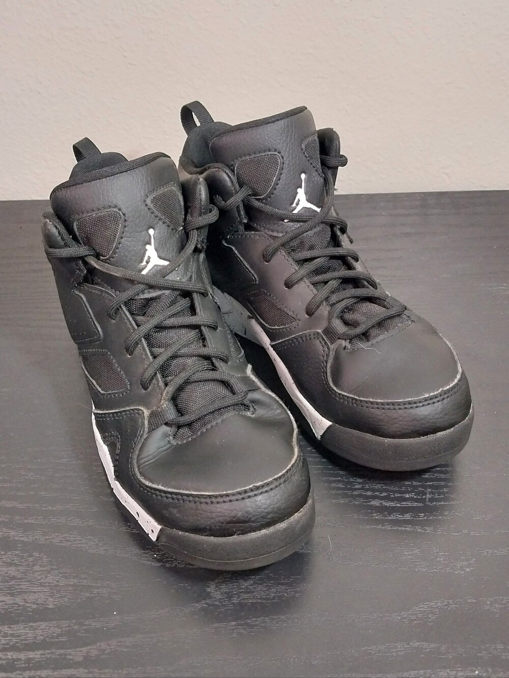 Nike Air Jordan Flght Club 91 Black White Sole Size 1.5Y
